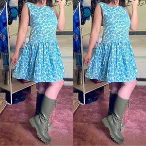 VINTAGE 80’S BRASS PLUM MINI FLORAL DRESS